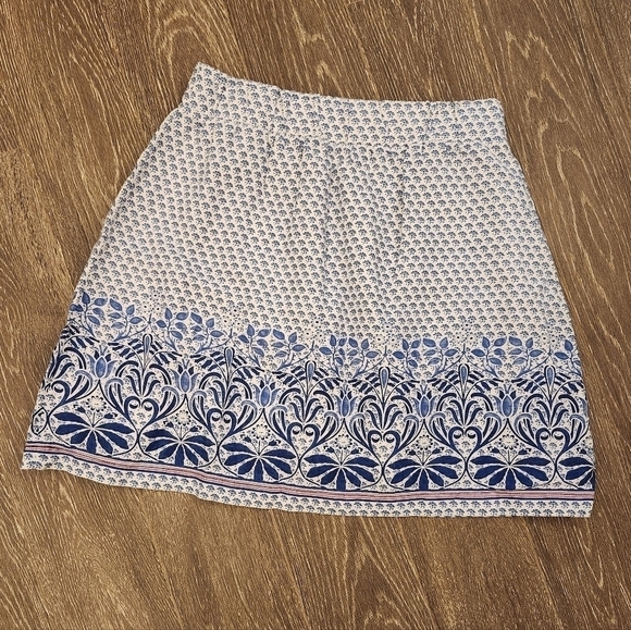 Tommy Bahama NWOT Linen Blue Baroque Elastic Waist Skirt Size XS - Picture 5 of 9